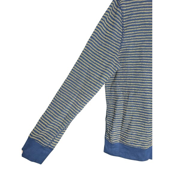 J.Crew Long-Sleeve Textured Sweater-Tee in Navy Gold Stripe US Men's Medium M - Picture 9 of 12
